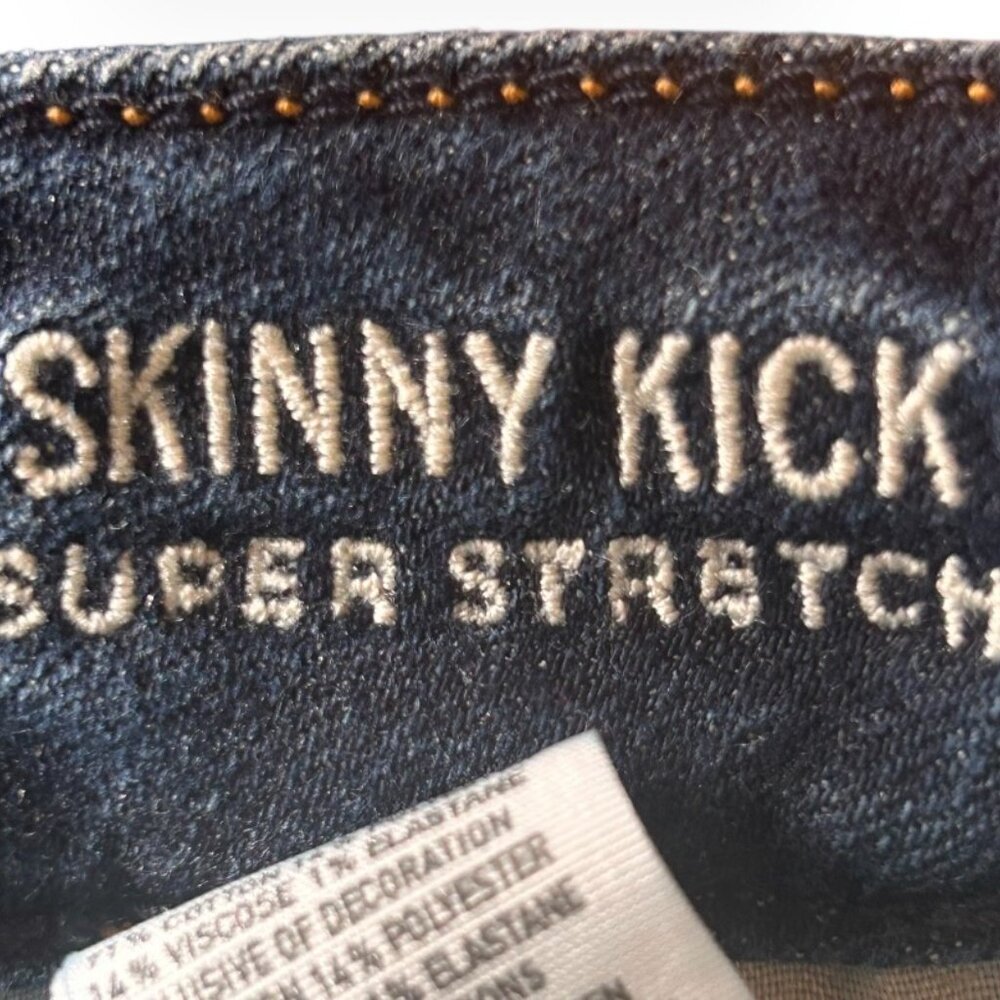 American Eagle Skinny Kick Super Stretch Dark Wash Jeans - Size 2 - Picture 5 of 11